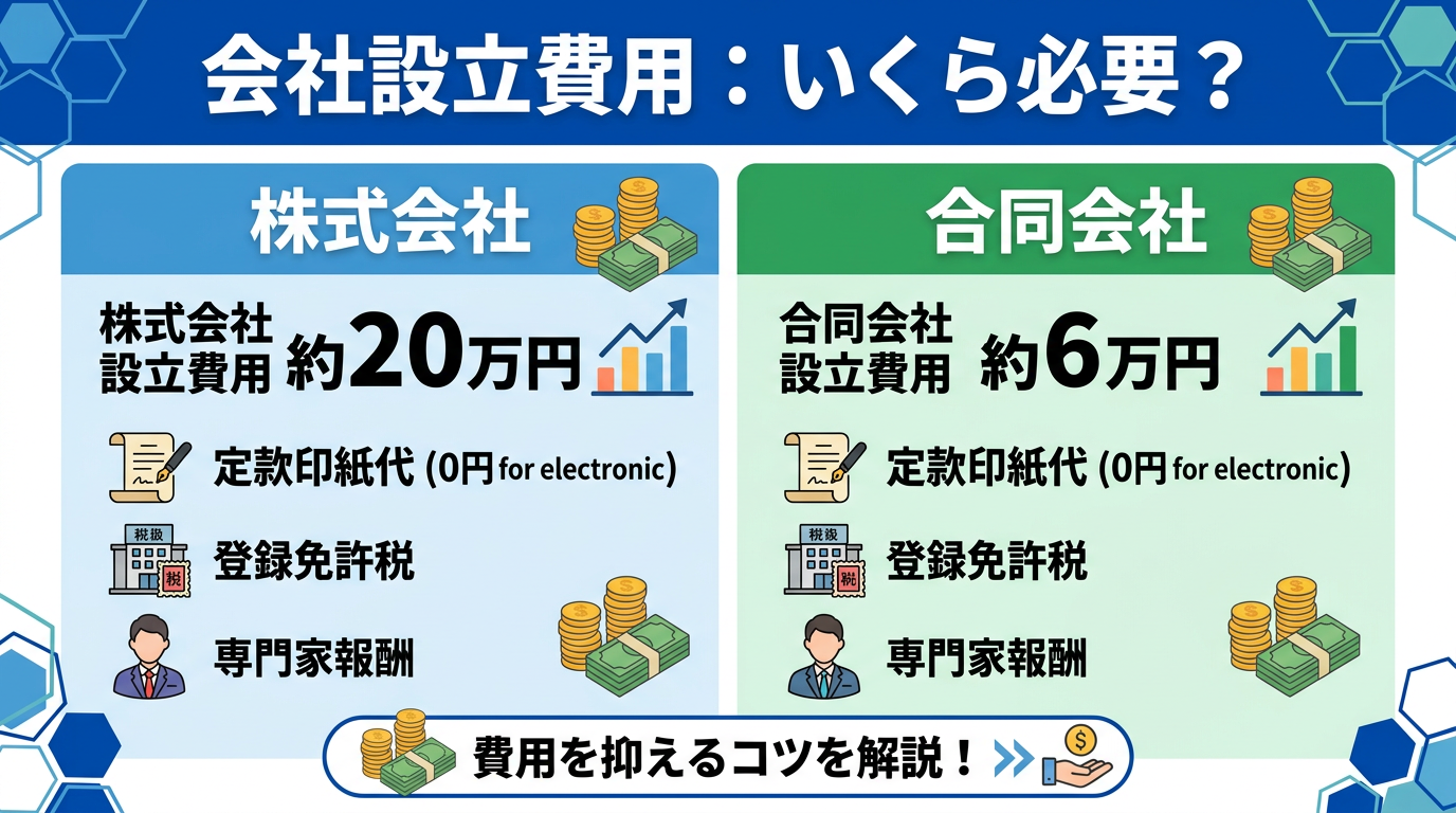 完全引退品！※金額要相談！！ 会社設立の費用はいくら？株式会社と合同会社の違い・税理士に頼む